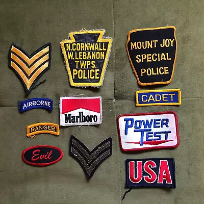 11 Sew On Patches Patch Collection Used Marlboro Power Test Airborne Usa + • $10