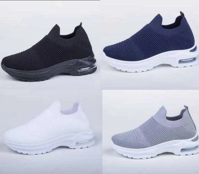$31.08 • Buy Women's Ladies Sock Wedge Trainers Sneakers Slip On Classic Jogging Pumps Shoes.