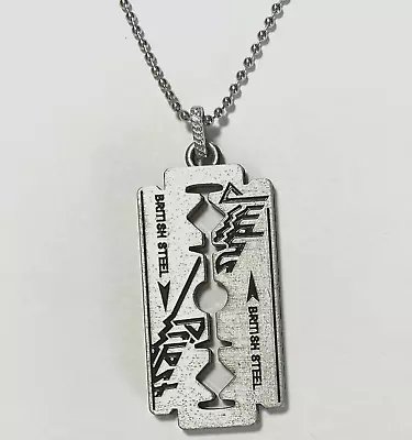 [NEW] Judas Priest Silver Color British Steel Necklace And Razor Blade Pendant • $9.99