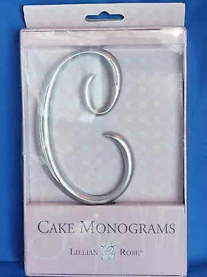 New Lillian Rose Monogram Cake Topper Letter  C  Silver 5” • $12.95