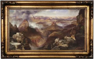 Moran Grand Canyon Of The Colorado River Wood Framed Canvas Print Repro 12x22 • $135.63