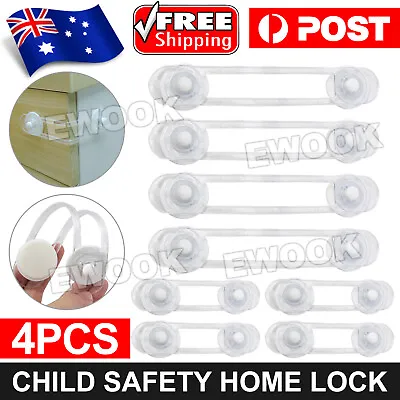 $5.45 • Buy Baby Kids Safety Home Locks Protecter Door Fridge Drawer Proof Latches Set