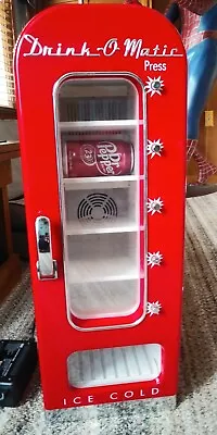 Drink-O-Matic Red Novelty Soda Vending Machine DR-3 10-Can   Rare! • $230