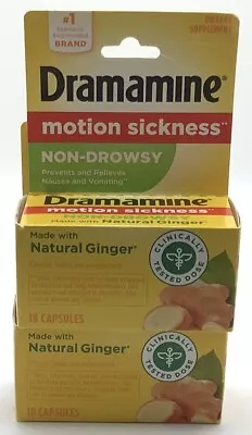 Dramamine Motion Sickness Non-Drowsy 18 Count LOT OF 2 EXP:12/24 • $17.05