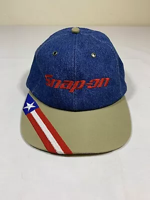 Snap On Tools Blue Denim Patriotic Embroidered Adjustable Strapback Hat Cap • $9.31