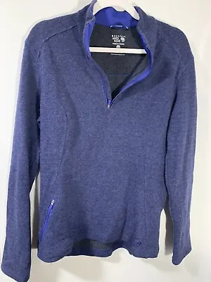 Mountain Hardwear Sweater Jacket 1/4 Zip Pullover Wool Blend Women’s L Blue • $20