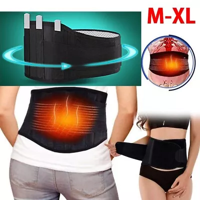 Back Support Brace Belt Lumbar Lower Waist Magnetic Padded Trimmer Pain Relief~~ • $8.54