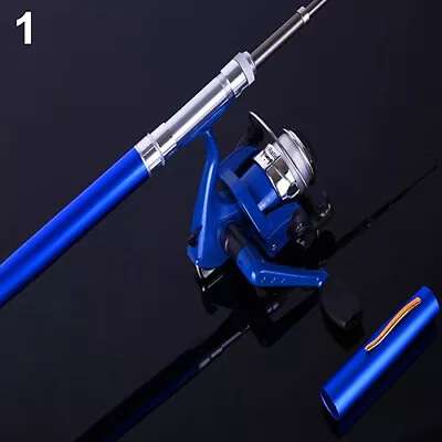 Telescopic Mini Pen Shape Portable Pocket Fish Spinning Rod Pole With Fishing 18 • $16.60