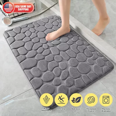 Super Water Absorbent Soft Memory Foam Bath Mat Non-Slip Bathroom Shower Rug • $17.98