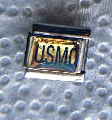  Usmc   On Gold-italian 9mm Charm-  United State Marine Core Service Troops • $1.25
