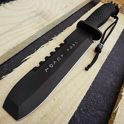 Greek Warrior MOLON LABE Fixed Blade Knife Bushcraft Knife Tactical Black Blade • $23.09