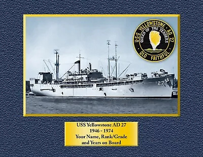 USS YELLOWSTONE AD 27 Custom Personalized Print Of US Navy Gift Idea • $28