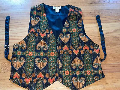 Vintage O/s Dalin Beaded Vest With Snap Front Autumn Colors • $22.99