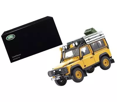 Land Rover Defender 90 Yellow With Roof Rack And Accessories 1/18 Diecast Model • $246.52