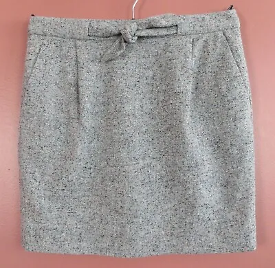 SK18549-J. CREW Women Wool Silk Mini Skirt Bow Decor Pockets Multicolor Grainy 4 • $16.91