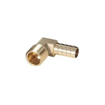 Brass Connector Adapter Barbed Fitting 90 Degree 1/2  NPT Size X 1/2  Hose Barb • $10.77