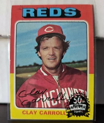 2024 Topps Heritage Buyback Clay Carroll 1975 Foil Stamp Cincinnati Reds #345 • $5