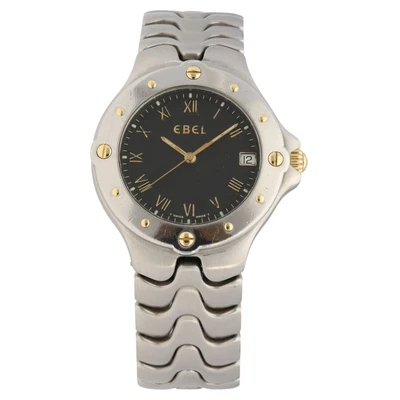 £350 • Buy Ebel Sportwave 6187631 Stainless Steel 35mm Case Black Dial With 19.5cm Strap