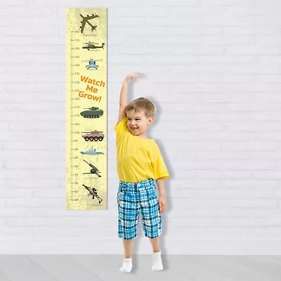 Personalised Boys Army Soldier Tank Military Planes Height Chart + Wall Sticker+ • $21.20