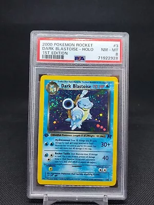 $255.05 • Buy 2000 Dark Blastoise 3/82 Team Rocket 1st Edition Holo PSA 8 NM-MT Pokemon TCG