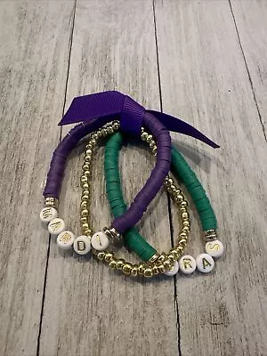 Adorable Set Of Mardi Gras Bracelets Stacking Bracelets • $15