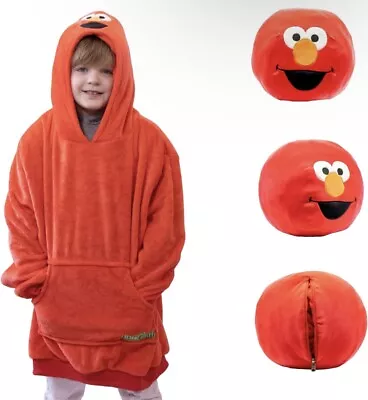 Elmo 2-in-1 Wearable Oversized Blanket Hoodie Transforming Pillow For Kids • $44.99