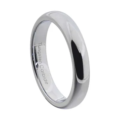 4mm Tungsten Carbide Classic Mirror Polished Domed Band Women Wedding Ring • $15.99