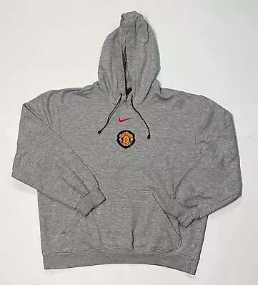 Vintage Nike Hoodie Men's XL Gray Manchester United F.C. Drawstring Football • $60
