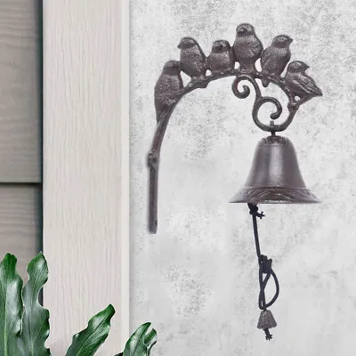 Rustic Solid Cast Iron Hanging Wall Mounted Welcome Home Door Bell Bird Doorbell • $19.01