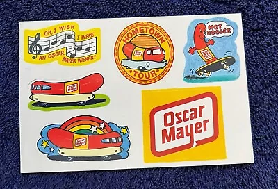 Vintage Oscar Mayer Meyer Wiener Sheet Of Stickers - Wienermobile Giveaway Item • $19.99