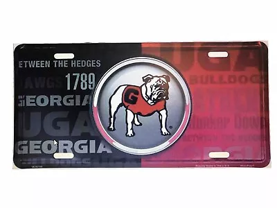 GA Bulldogs Bullseye License Plate Car Truck Embossed Aluminum Tag Georgia • $8