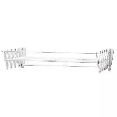  Collapsible Metal & Plastic Clothes Drying Rack White • $20