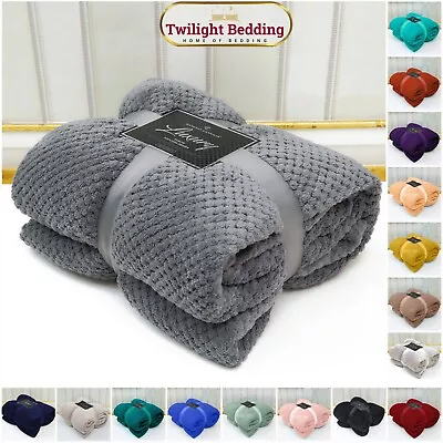 £16.99 • Buy Luxury Popcorn Throws Double & King Size Cuddly Cosy Warm Blanket For Sofa & Bed