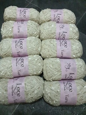 £0.99 • Buy My Love Wool Yarn Chenille Eyelash Knitting  Crochet Yarn 10X 100g Balls Off Whi