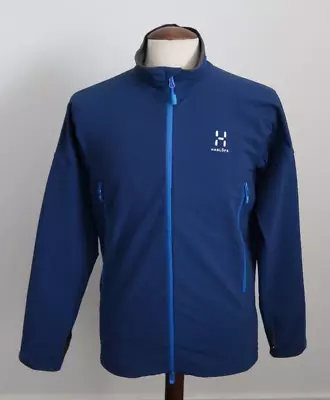 Mens Haglofs Skarn Winter Blue Stretch Soft Shell Jacket VGC - Size Small • £49.95