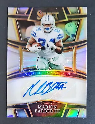 2022 Panini Select Marion Barber IIl SELECT SIGNATURES AUTO Silver Prizm • $14.99