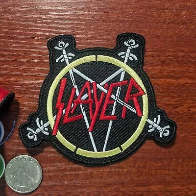 Slayer Band Patch Heavy Thrash Metal Rock Goth Embroidered Iron On Patch 3.5x4” • $5