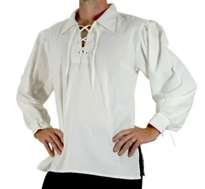   Men's Shirts Medieval Renaissance Clothing Fancy Dresses Viking Style Shirt • $19.72