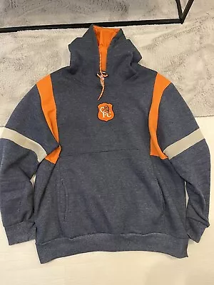 Chelsea FC Mens Retro Panel Hoodie Grey Orange Coors 94 XXL Official Store • £39.99