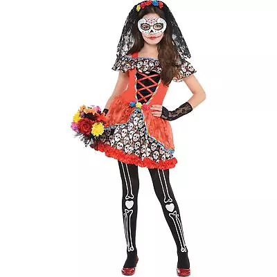 Teen Sugar Skull Seniorita Day Of The Dead Costume - 14-16 Years • £21.99