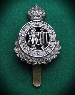 WW1 The 18th Hussars Queen Mary's Own Genuine British Army Military Cap Badge.. • £44.99