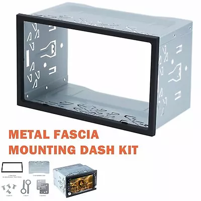 Silver Double 2-Din Car DVD Stereo Radio Dash Kit Installation Mounting Trim • $16.99