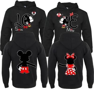 Mickey And Minnie Love Soul Mate Couple Matching Funny Cute Hoodie HOOD -S-3XL • $23.99