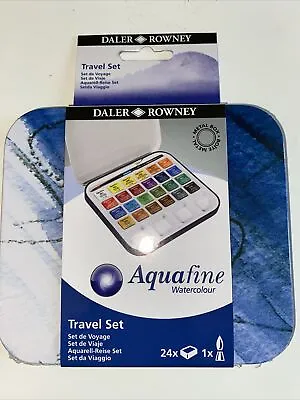 Daler Rowney Aquafine Watercolour Travel Set - 24 Pans + Brush Reduced £10 New • £10