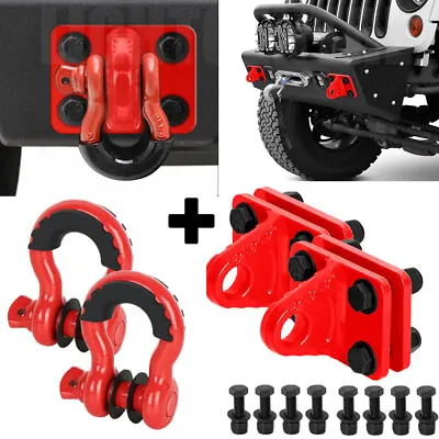 3/4  D-Ring Shackle Mount With Backer Plate 5 TON Bolt On Clevis Mount Bumper 4X • $51.99