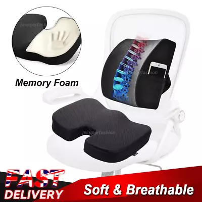 Lumbar Back Support Cushion Car Seat Wheelchair Office Chair Pillow Memory Foam • £19.99