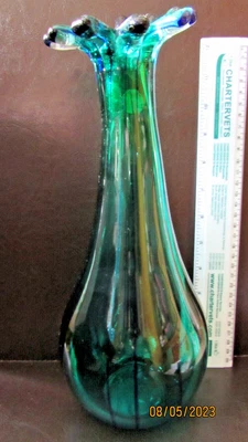 £15 • Buy Dartington Crystal Innovate Green/blue Stripe Vase