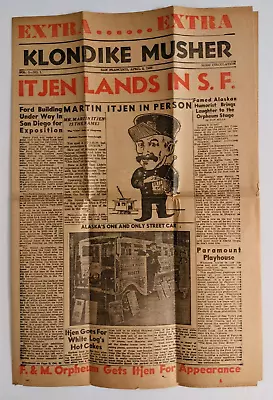 Vintage San Francisco Newspaper Alaska's M. Itjen Stage Performance 1935 • $49.95