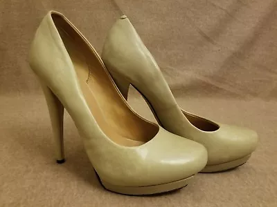 L.A.M.B. Women's Leather Tan Beige Stiletto High Heel Pumps Shoes Size 9 M • $36.99