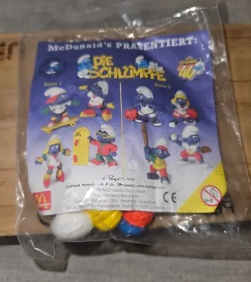 Vintage 1998 German McDonald's Happy Meal Toy Smurfette W/Basketball Sealed Rare • $12